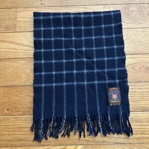 Vintage 60s 70s 100% Cashmere Plaid West Germany Scarf 10x50”